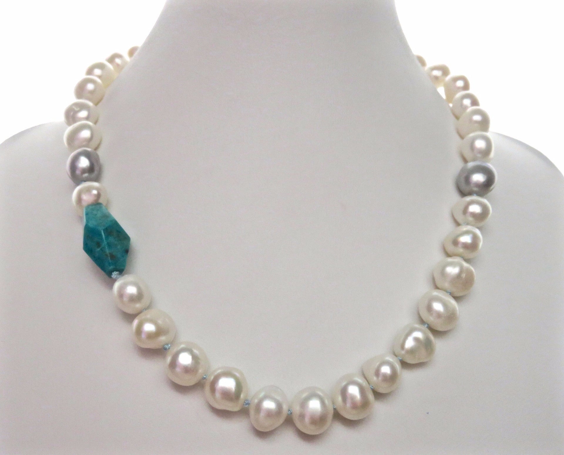 Turquoise Baroque with Tahitians - MILK VELVET PEARLS