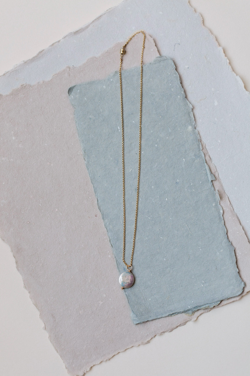 Gold Coin Pearl Necklace - MILK VELVET PEARLS