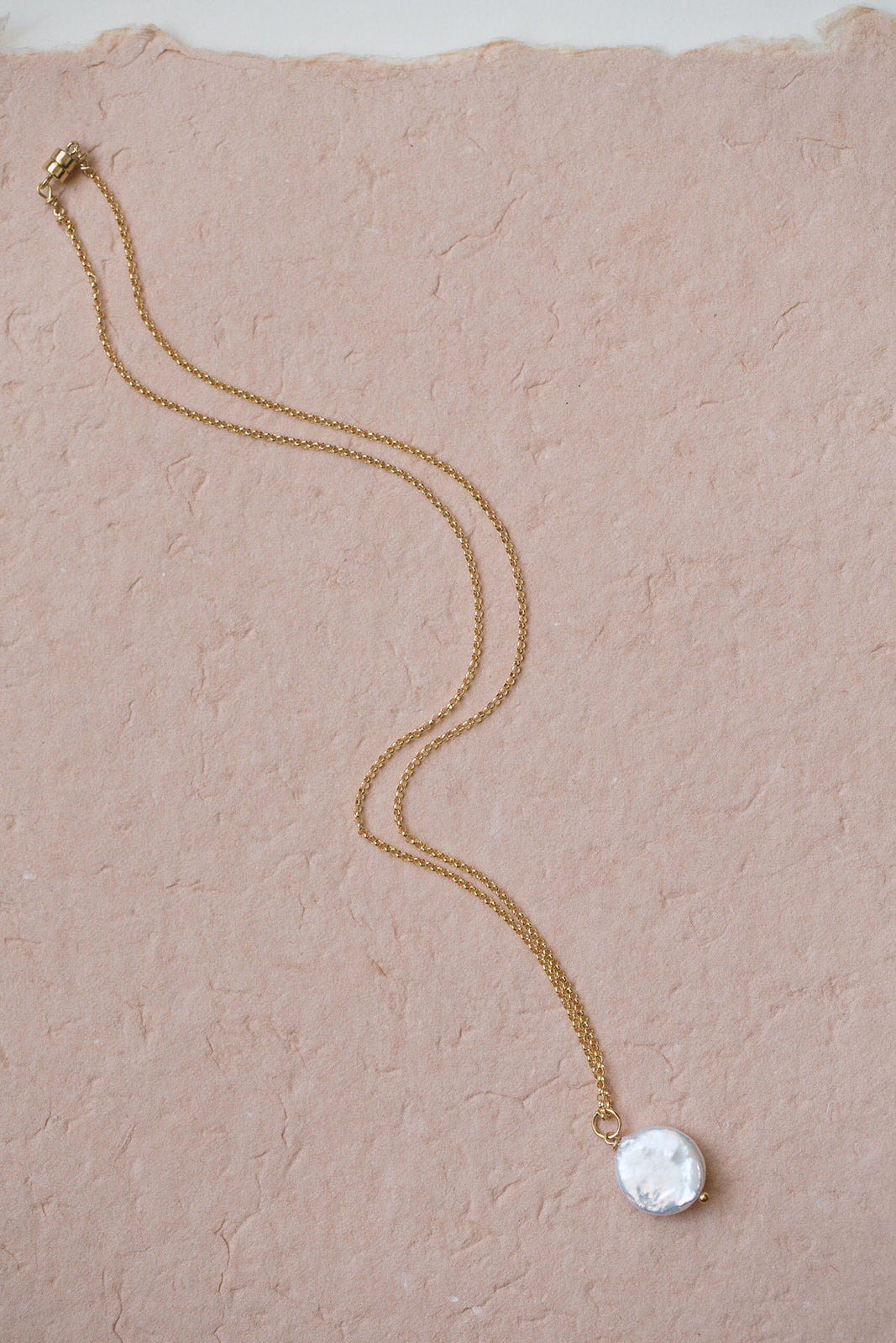 Gold Coin Pearl Necklace - MILK VELVET PEARLS
