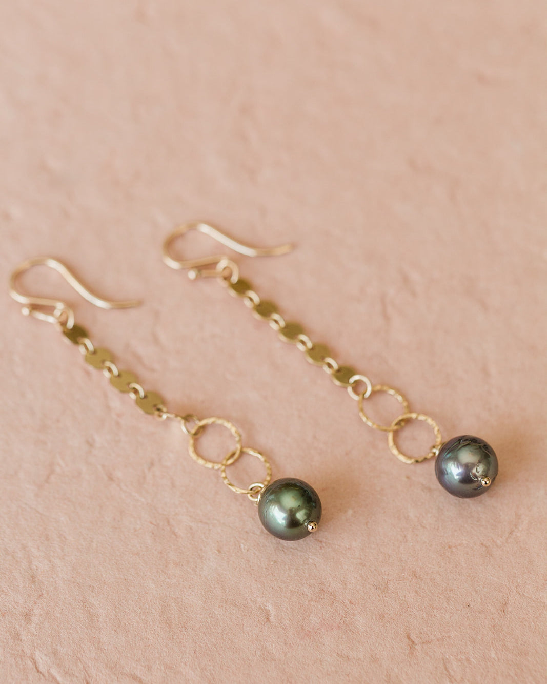 "Well Traveled" Tahitian Pearl Chain Dangles, Limited Edition - MILK VELVET PEARLS