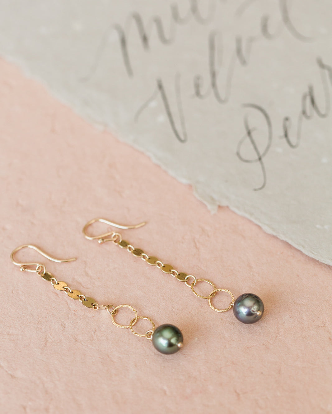 "Well Traveled" Tahitian Pearl Chain Dangles, Limited Edition - MILK VELVET PEARLS