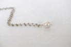 Silver Satin Rosary Necklace, Lg. Baroque Drop Pearl - MILK VELVET PEARLS