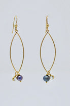 Charming :: Peacock Pearl Marquis Earrings, gold filled - MILK VELVET PEARLS