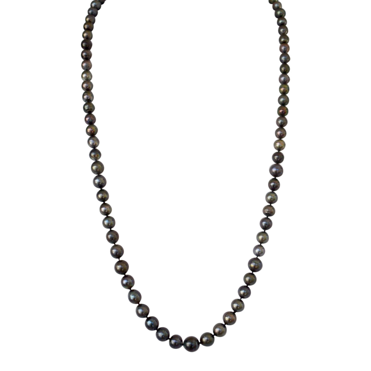 Black Tahitian Pearl Necklace, 37" - MILK VELVET PEARLS