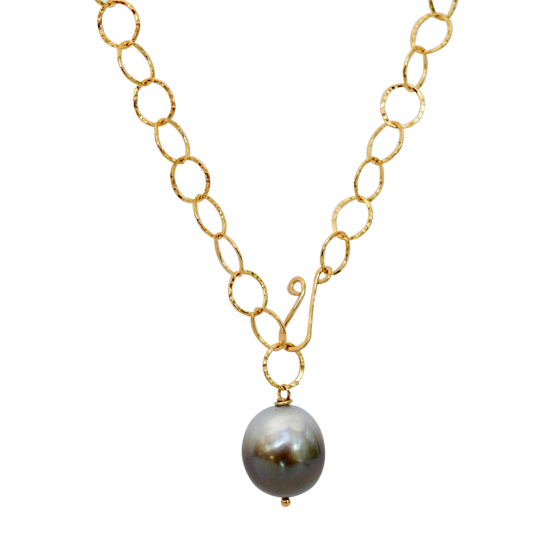 BE COURAGEOUS: 14k GF Tahitian Pearl Lariat Necklace - MILK VELVET PEARLS