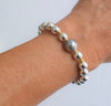 Silver + Gold Tahitian Pearl Bracelet - MILK VELVET PEARLS