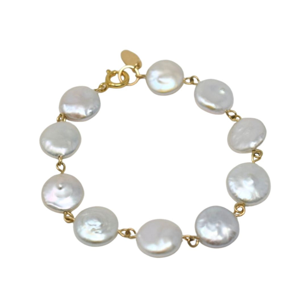 All These Blessings: Coin Pearl Bracelet, Gold Filled