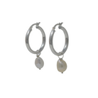 Baroque Pearl Silver  Hoop Earrings (detachable pearls) - MILK VELVET PEARLS