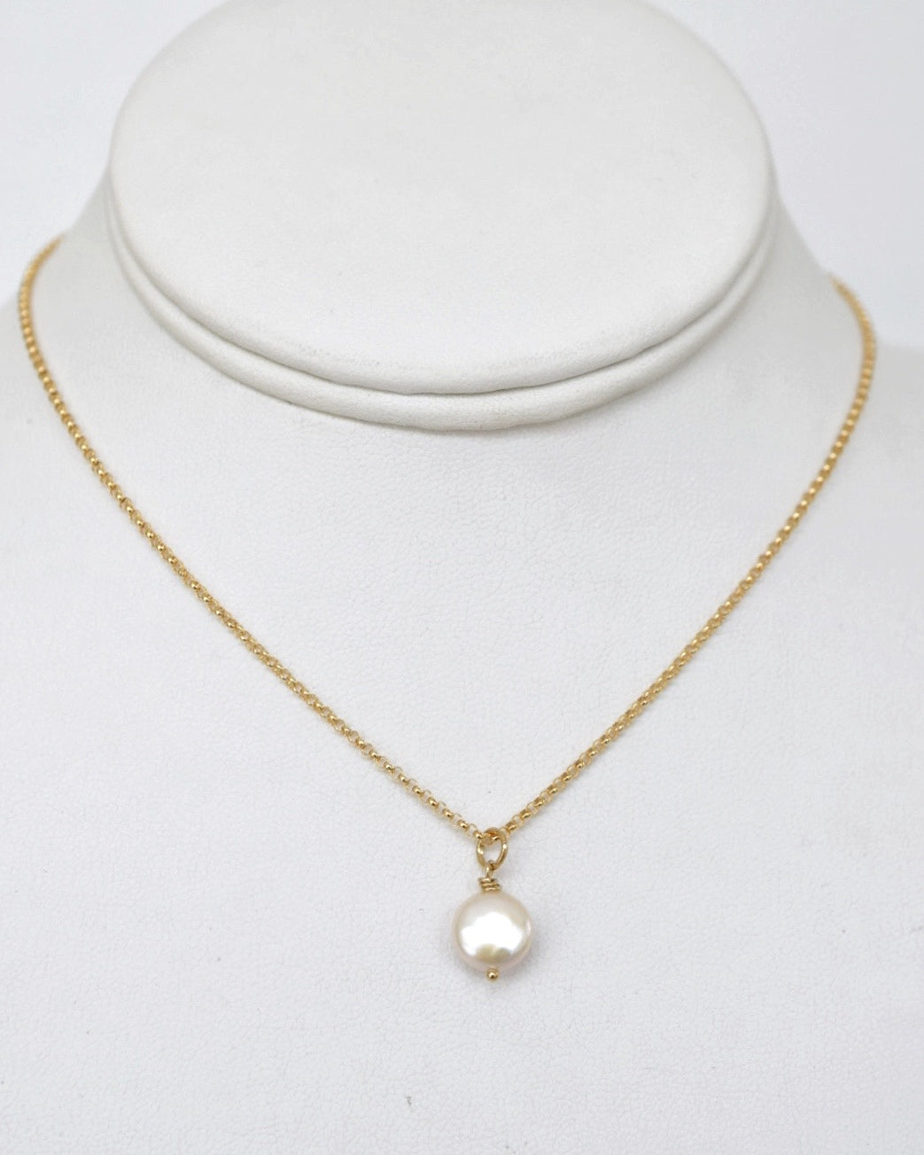 Mini Me, Gold Coin Pearl Necklace - MILK VELVET PEARLS