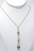 Triple Tahitian Ombré Y Necklace, 14 k Gold Filled - MILK VELVET PEARLS