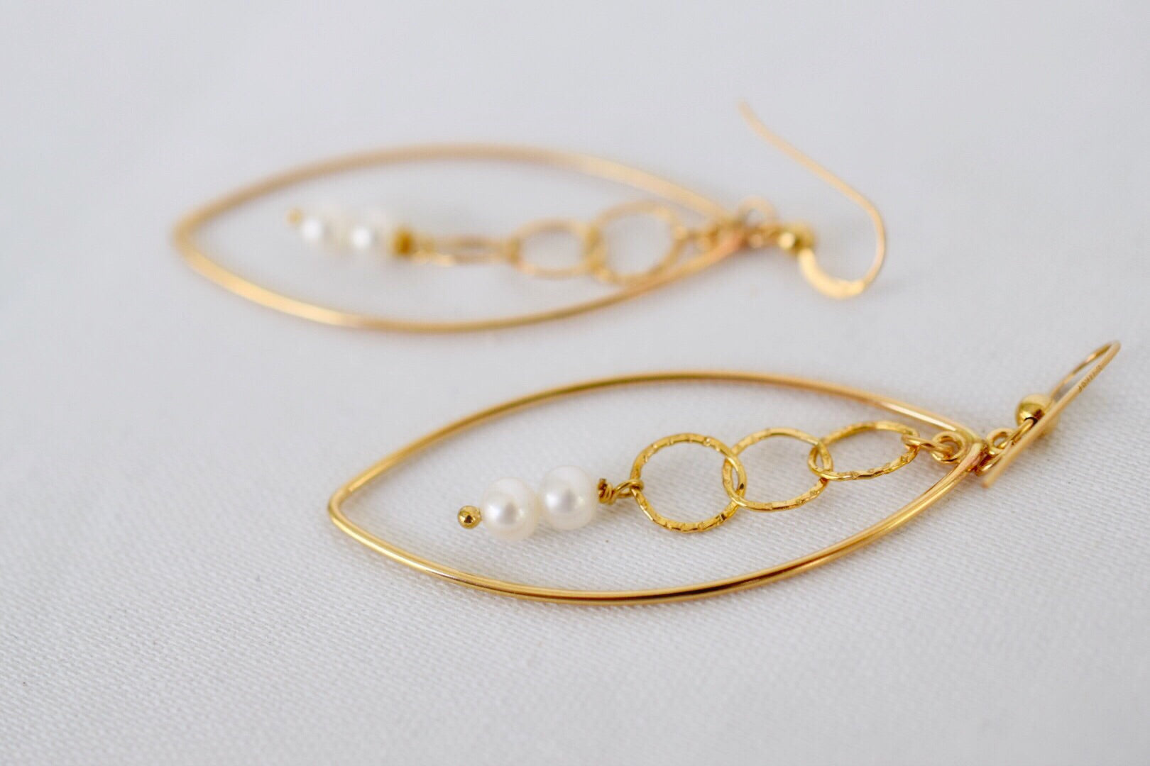 Pretty Lights - 14k GF earrings with 4mm pearls - MILK VELVET PEARLS