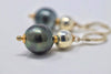 Silver + Gold Tahitian Pearl Drop Earrings, Limited Edition - MILK VELVET PEARLS