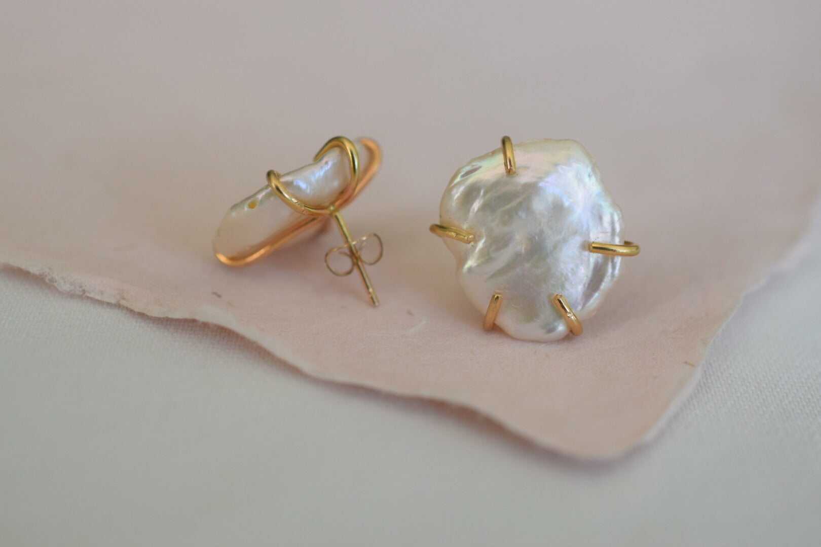 Lilies of the Field Earrings: 14k Gold Filled - MILK VELVET PEARLS