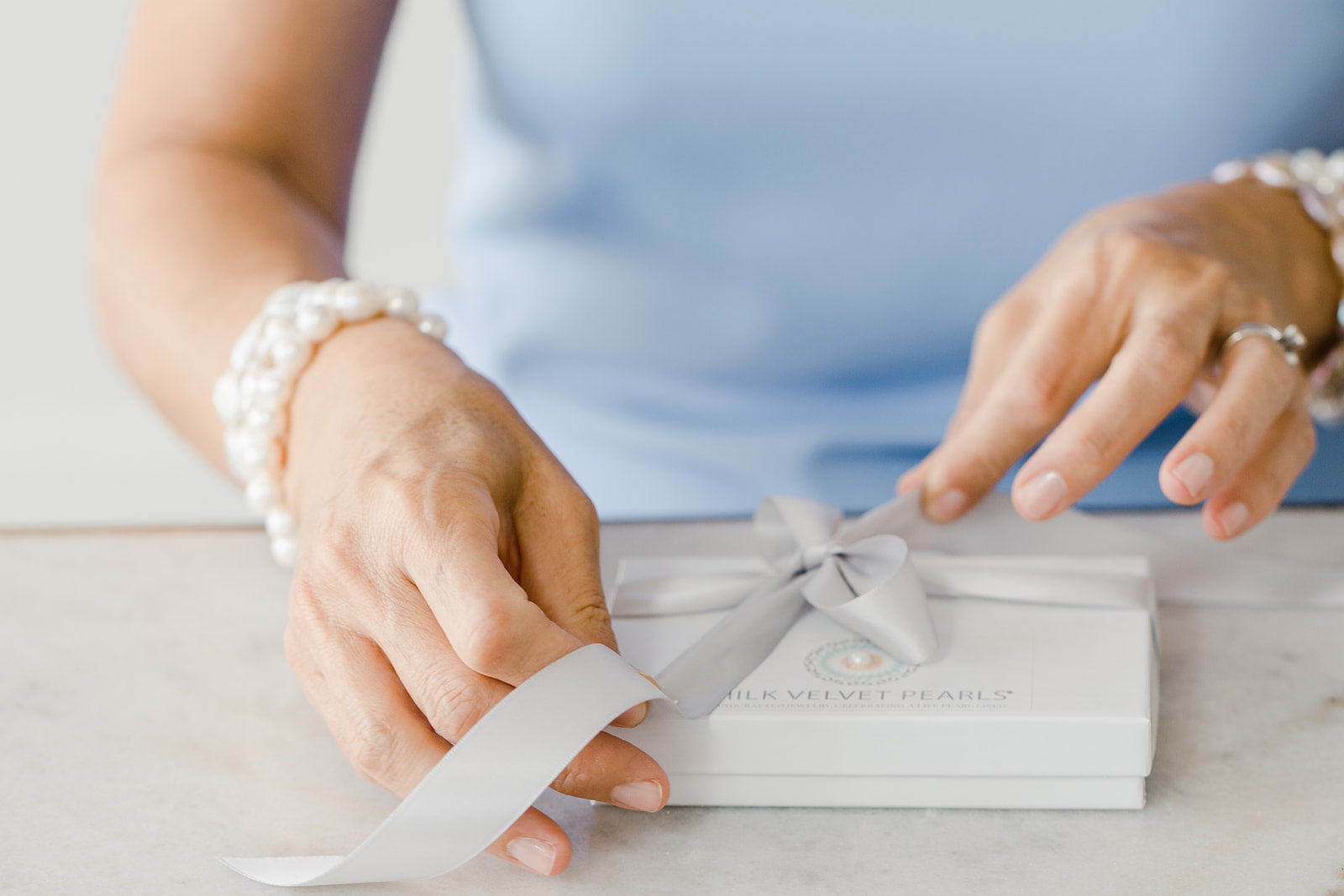 Peace in Thy Strength :: White Pearl Bracelet - MILK VELVET PEARLS