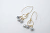 Lioness Chandelier Earrings with Akoya Drop Pearls, 14kGF - MILK VELVET PEARLS