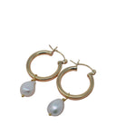 Baroque Pearl Gold Hoop Earrings (detachable pearls) - MILK VELVET PEARLS