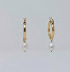 Gold Hoops with Baroque Pearls, 14k gold filled - MILK VELVET PEARLS