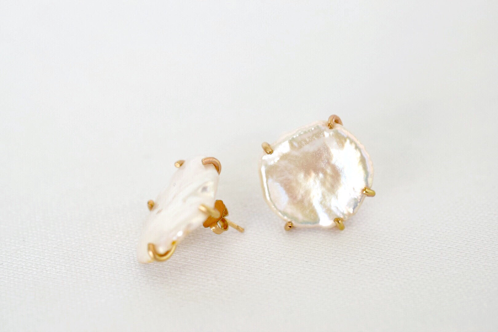 Lilies of the Field Earrings: 14k Gold Filled - MILK VELVET PEARLS