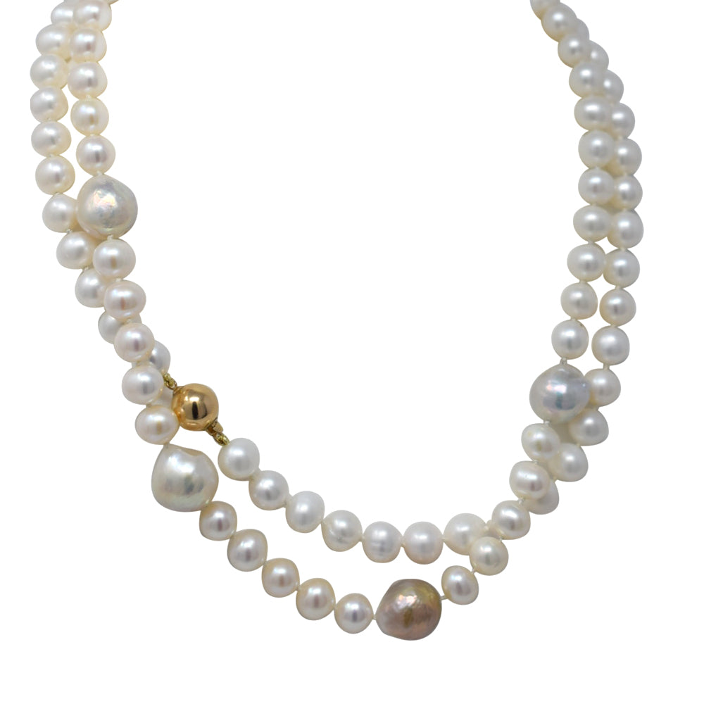 GOLDEN: Pink Edison Necklace - MILK VELVET PEARLS
