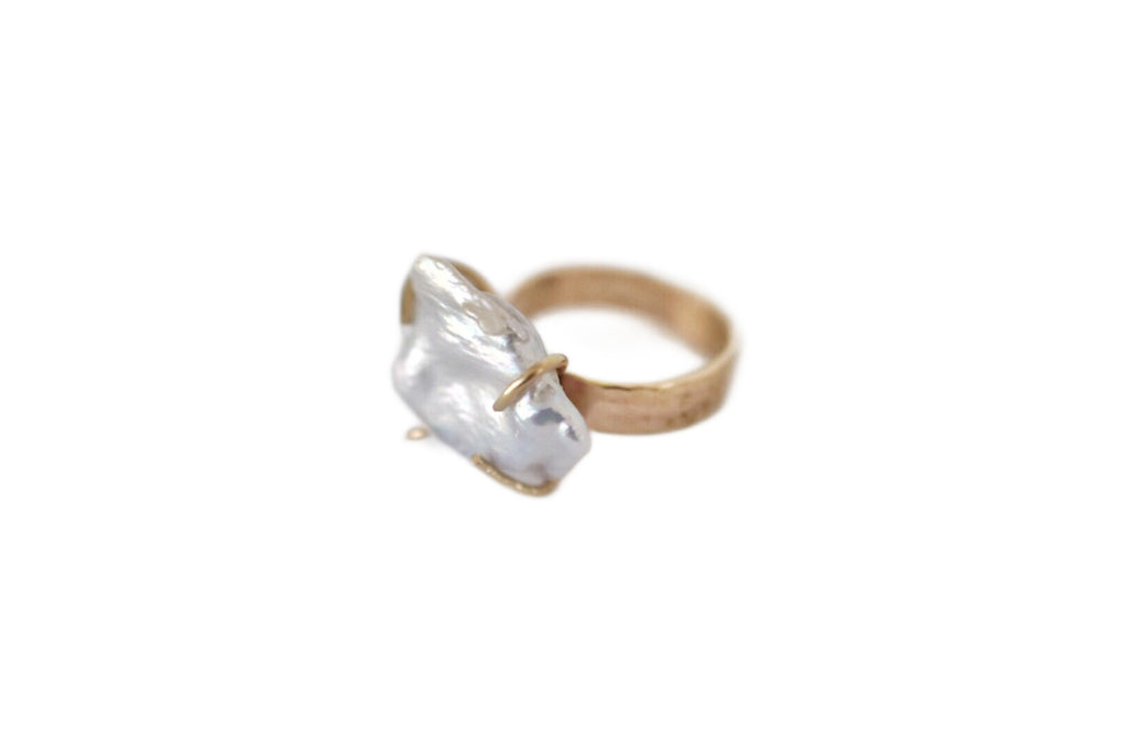 Lilies of the Field Ring: 14k Gold Filled - MILK VELVET PEARLS
