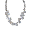 Keshi Pearl Bib Necklace with Grey & Gold - MILK VELVET PEARLS