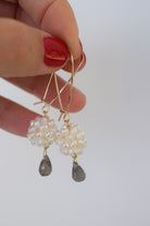 Redeemed, Pearl Cluster Drop Earrings - MILK VELVET PEARLS