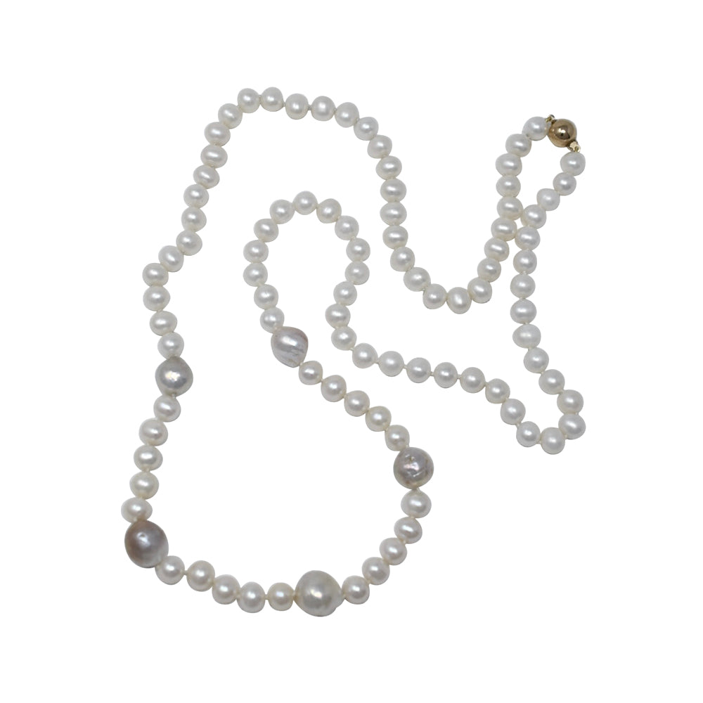 GOLDEN: Pink Edison Necklace - MILK VELVET PEARLS