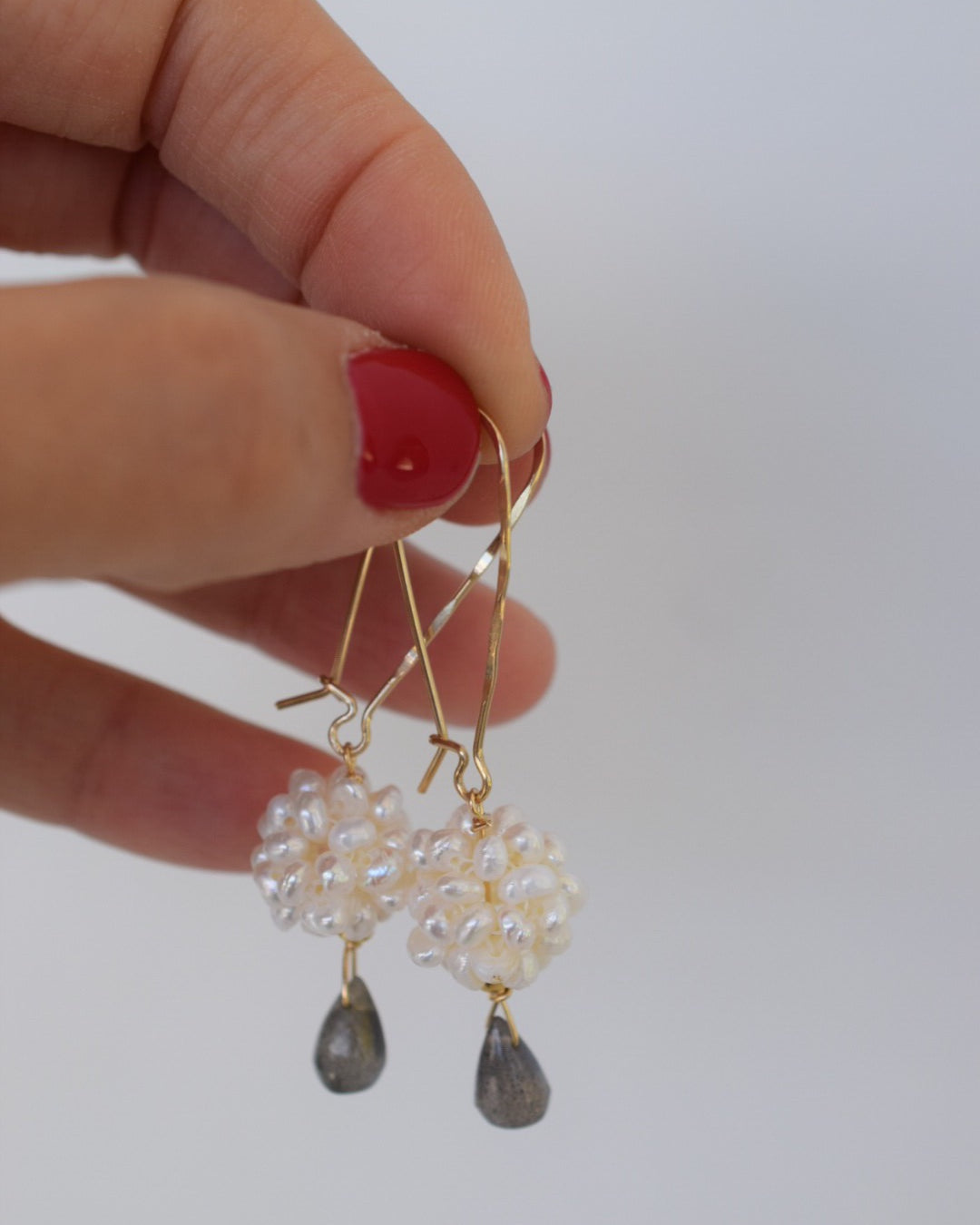 Redeemed, Pearl Cluster Drop Earrings - MILK VELVET PEARLS