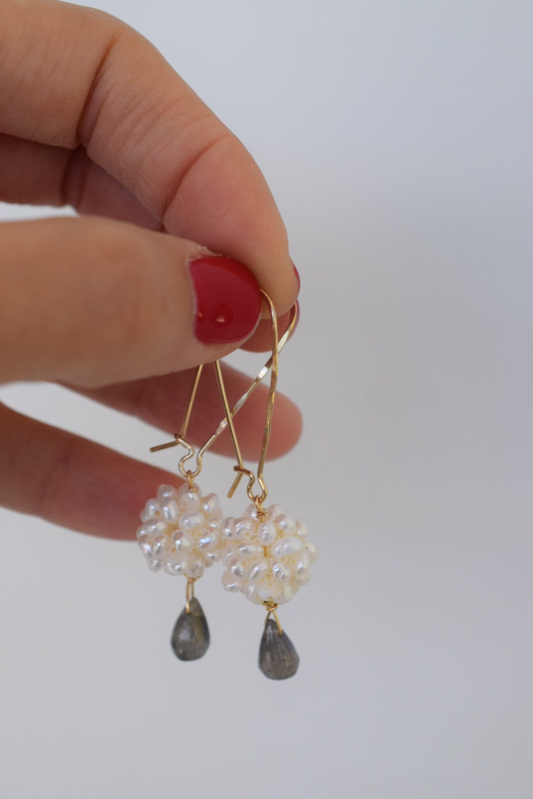 Redeemed, Pearl Cluster Drop Earrings - MILK VELVET PEARLS