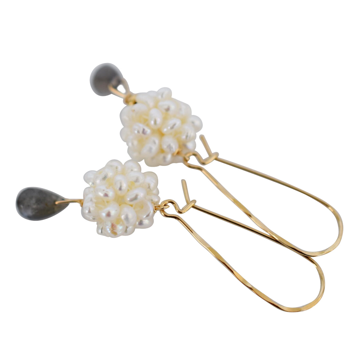 Redeemed, Pearl Cluster Drop Earrings - MILK VELVET PEARLS