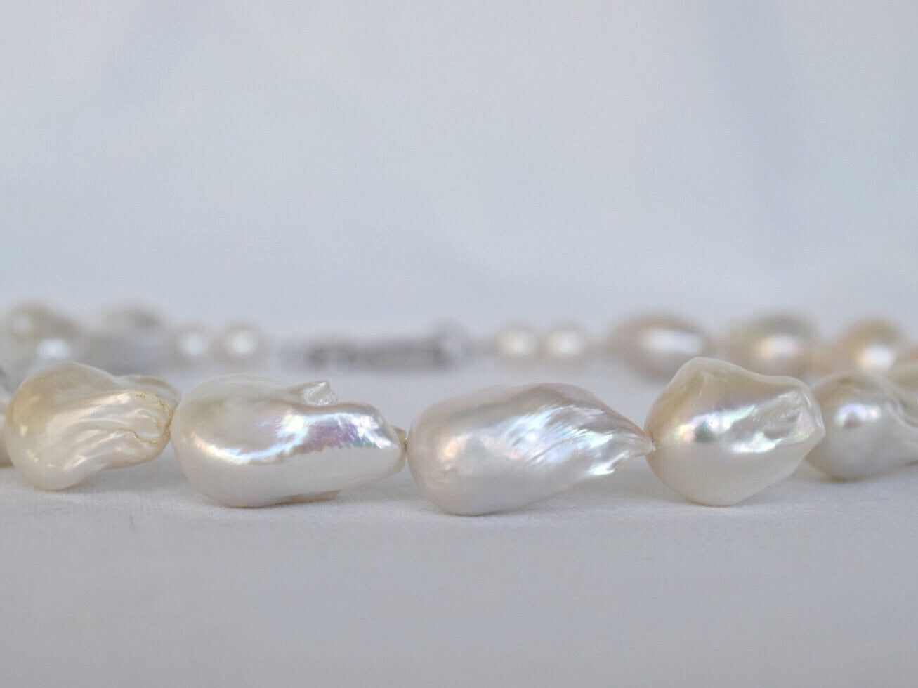 Massive Nucleated Baroque Pearl Necklace - MILK VELVET PEARLS