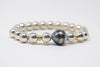 Silver + Gold Tahitian Pearl Bracelet - MILK VELVET PEARLS