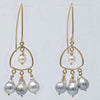 Lioness Chandelier Earrings with Akoya Drop Pearls, 14kGF - MILK VELVET PEARLS