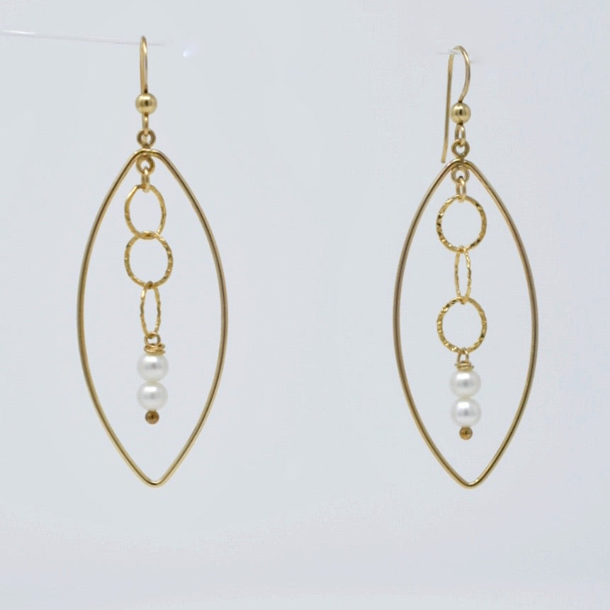 Pretty Lights - 14k GF earrings with 4mm pearls - MILK VELVET PEARLS