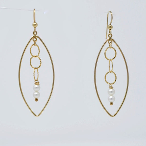 Pretty Lights - 14k GF earrings with 4mm pearls - MILK VELVET PEARLS