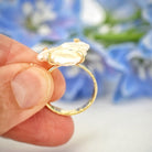 Lily Blossom - Dainty Keshi Pearl Ring, 14k gold filled - MILK VELVET PEARLS