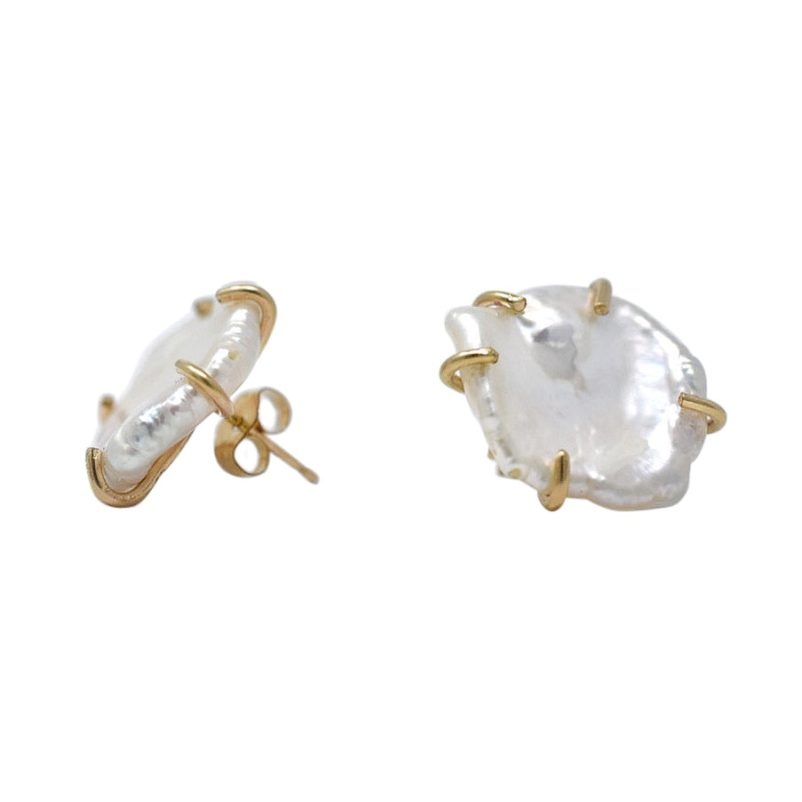 Lilies of the Field Earrings: 14k Gold Filled - MILK VELVET PEARLS