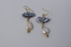 Beloved: Gray Biwa + Flameball Pearl Earrings - MILK VELVET PEARLS