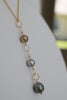 Triple Tahitian Ombré Y Necklace, 14 k Gold Filled - MILK VELVET PEARLS