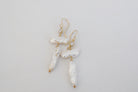 "All Is Well"  biwa stick pearl dangles, 14k gold filled - MILK VELVET PEARLS